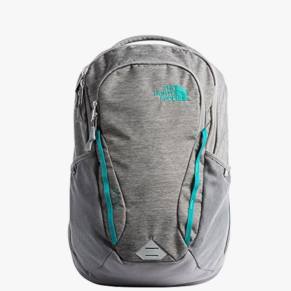 The North Face Gray Backpack with Teal Highlights
